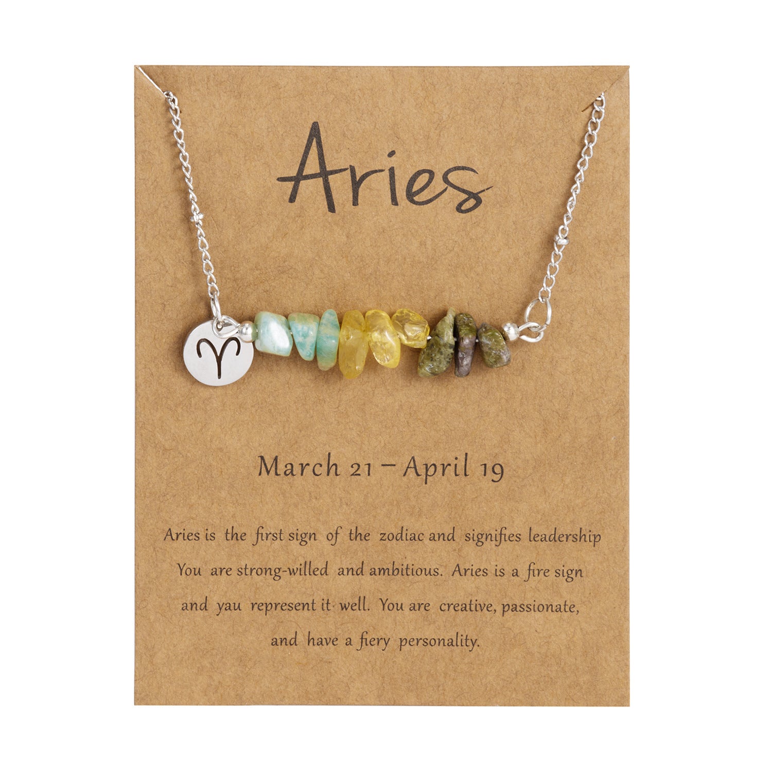 Wholesale Stainless Steel Zodiac Necklace Irregular Natural Stone Pendant Necklace